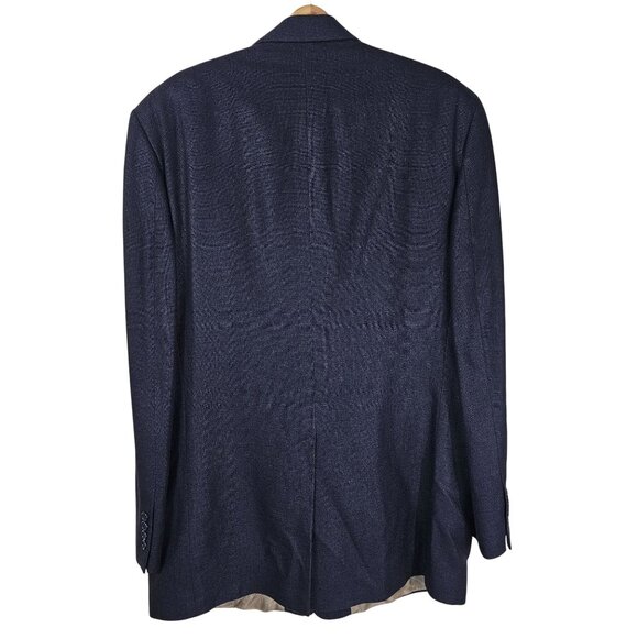 Brooks Brothers Blazer Silk Linen Wool Blend 2 Button Navy Blue Men Size 44L - Picture 2 of 14